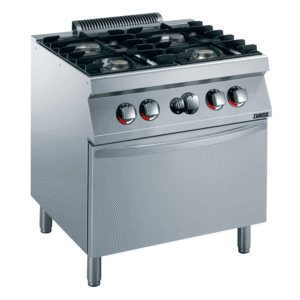 Komfur 4 blus – 4×5,5kW Ø 6 cm med gasovn 6 kw – 800mm- Zanussi
