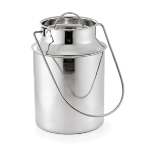 Transportdunk – med bærehåndtag – 5,5 liter – Ø18 cm – højde 26,5 cm – kromnikkelstål