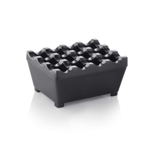 Vindaskebæger – 9,5 x 7,5 x 4,5 cm – sort forkromet – zinkstøbt
