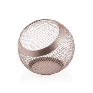 Kurv – Ø24 cm – højde 24 cm – roséguld pulverlakeret – metal