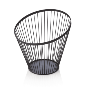 Buffetkurv – Ø28 cm – højde 26,5 cm – sort – pulverlakeret – metal
