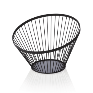 Buffetkurv – Ø30 cm – højde 20,5 cm – sort – pulverlakeret – metal