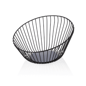 Buffetkurv – Ø25 cm – højde 14 cm – sort – pulverlakeret – metal