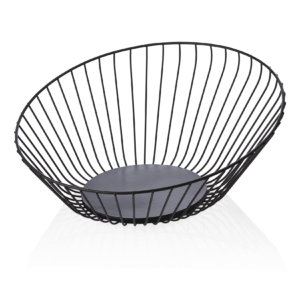 Buffetkurv – Ø33 cm – højde 13,5 cm – sort – pulverlakeret – metal