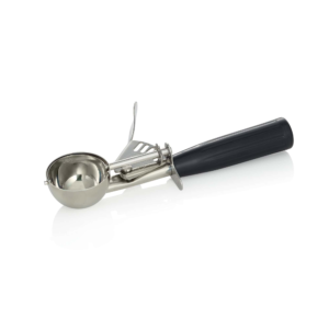 Is kugle ske – 20,5 cm – Ø5 cm – sort håndtag – kromnikkelstål 18/8 – polypropylen
