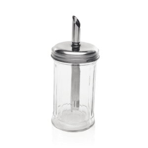 6 stk – Sukker dispenser af Glas – Ø7 cm – Højde 17 cm – 300 ml
