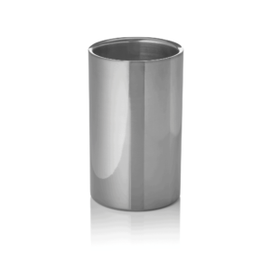 Flaskekøler – Ø 12 cm – højde 19 cm – gun metal – dobbeltvægget – krom nikkel stål