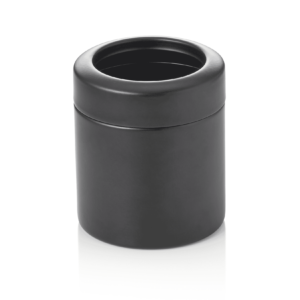 Bordskraldespand – 700 ml – Ø10 cm – sort pulverlakeret – kromnikkelstål 18/10