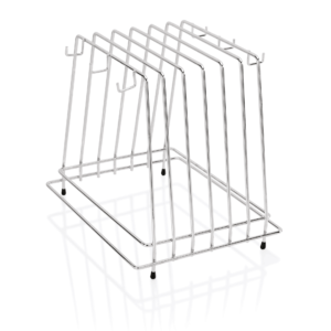 Skærebræt holder til op til 6 skærebrætter – 2 cm maks. – 29,5 x 25,5 x 26 cm – kromnikkelstål