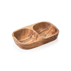 Skål – Double – PURE OLIVE – 18 x 9 x 3,5 cm – oliventræ