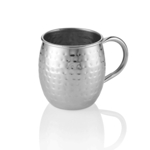 Moscow Mule sæt – 0,45 liter – Ø8,5 cm – højde 10 cm – hamret – sæt med 2 stk – kromnikkelstål