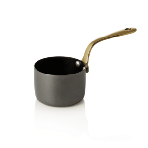 Serveringsskål – steel & STYLE – med messinghank – 140 ml – Ø7 cm – sort – messing – PVD – kromnikkelstål