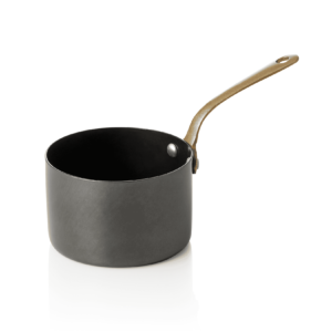 Serveringsskål – steel & STYLE – med messinghank – 280 ml – Ø9 cm – sort – messing – PVD – kromnikkelstål