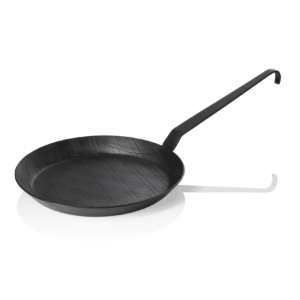 Stege- / serveringspande – jern – med kroghåndtag – Ø24 cm