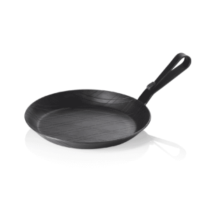 Stege- / serveringspande – jern – med buet kroghåndtag – Ø24 cm