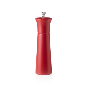 Peberkværn – keramisk kværn – NOVEL MILL – højde 20 cm – rød mat – træ