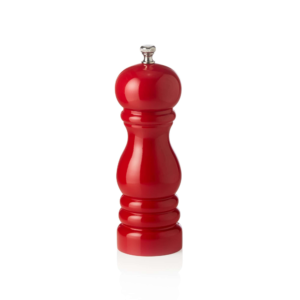 Saltkværn – keramisk kværn – CLASSIC MILL – højde 15 cm – blank rød – træ
