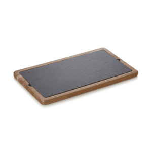 Serveringsbræt – SLATE & SERVE – 35 x 20 x 1,5 cm – akacietræ – skifer