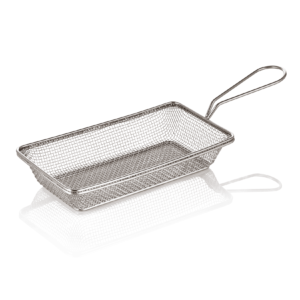 Serverings- og friturekurv – 22 x 12,5 x 4 cm – kromnikkelstål