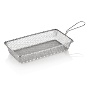 Serverings- og friturekurv – 22 x 12,5 x 4 cm – kromnikkelstål