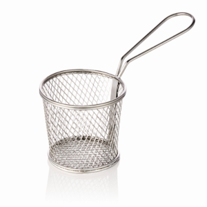 Serverings- og friturekurv – Ø9,5 cm – højde 8,5 cm – kromnikkelstål