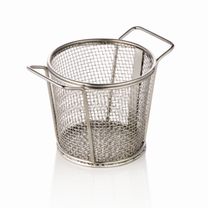 Serverings- og friturekurv – Ø9,5 cm – højde 8,5 cm – kromnikkelstål