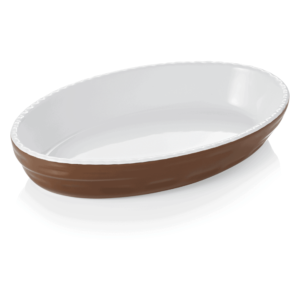 Bageform – 22 x 13,5 x 4 cm – brun – porcelæn