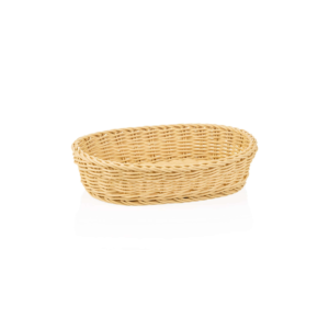 Kurv – WEAVER PRO bordkurv – 32 x 23 x 7 cm – oval – lys beige – polypropylen