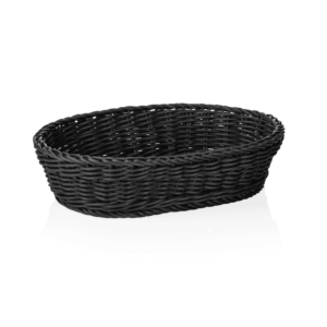Kurv – WEAVER PRO bordkurv – 28 x 16 x 8 cm – oval – sort – polypropylen