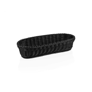 Baguette kurv – WEAVER PRO Systemkurv – 40 x 16 x 8 cm – ovalformet – sort – polypropylen