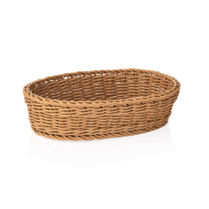 Kurv – WEAVER PRO bordkurv – 28 x 16 x 8 cm – oval – beige – polypropylen