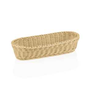 Baguette kurv – WEAVER PRO Systemkurv – 40 x 16 x 8 cm – ovalformet – lys beige – polypropylen