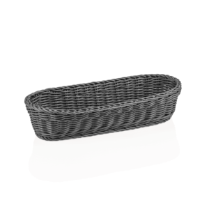 Baguette kurv – WEAVER PRO Systemkurv – 40 x 16 x 8 cm – ovalformet – grå – polypropylen