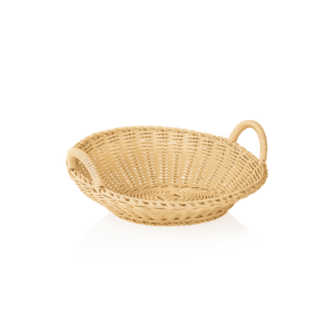 Brød rutschebane med håndtag – WEAVER PRO Systemkurv – Ø 36,5 cm – højde 12/6,5 cm – lys beige – polypropylen