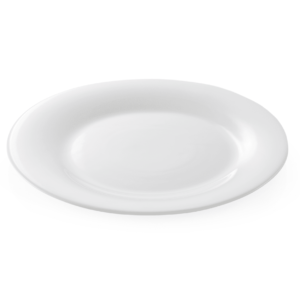 6 stk – Flad Tallerken i Hvid Porcelæn – Ø25 cm