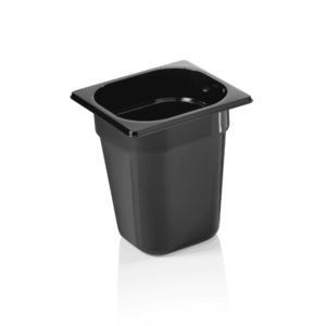 GN beholder – 1/6 GN – 176 x 162 mm højde 200 mm – sort – polycarbonat