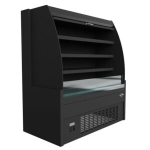 Kølereol- displaykøler åben reol – sort – B1000 x D660 x H1500 mm – Storkøkken