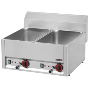 Dobbelt vandbad GN 1/1 med aftapningshane 66 – B658 x D609 x H436 mm