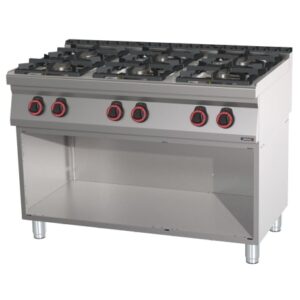 Industrikomfur til Gas 6 blus – 2x 4,5 kW + 4x 7,5 kW – high power