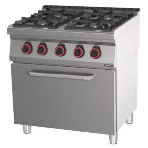 Industrikomfur til Gas + Ovn 4 blus – 3x 6 kW + 3,5 kW