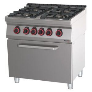 Industrikomfur til Gas + Ovn 4 blus – 3x 6 kW + 3,5 kW + 6 kW