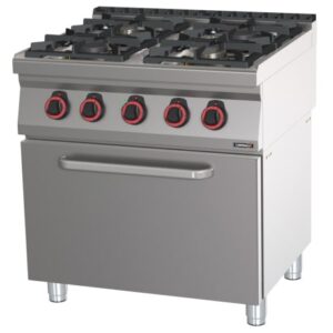 Industrikomfur til Gas + Ovn 4 blus – 3x 7,5 kW + 4,5 kW