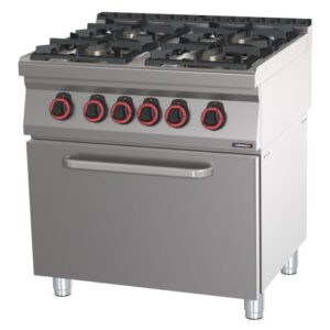 Industrikomfur til Gas + Ovn 4 blus – 3x 7,5 kW + 4,5 kW