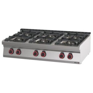 Industrikomfur til Gas 6 blus – 2x 4,5 kW + 4x 7,5 kW – high power