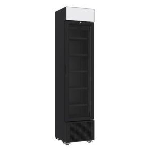 Combisteel displaykøleskab smal model 232 liter sort – B450 x D497 x H2024 mm