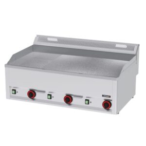 Stegeplade – grillplade til El – krom rillet og glat – 9 kW – 400 V