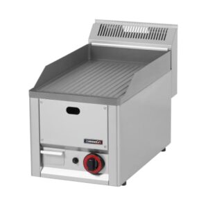 Stegeplade – grillplade til Gas – rillet 4 kW – B 328 x D 609 x H 436 mm