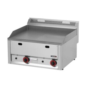 Stegeplade – grillplade til Gas – glat og rillet 8 kW – B 658 x D 609 x H 436 mm