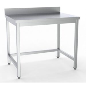 Arbejdsbord rustfrit stål med bagkant uden underhylde – B1800 x D600 x H850 mm