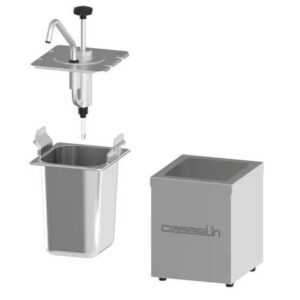 Pumpe dispenser – rustfrit stål – 1/6 GN 200 mm